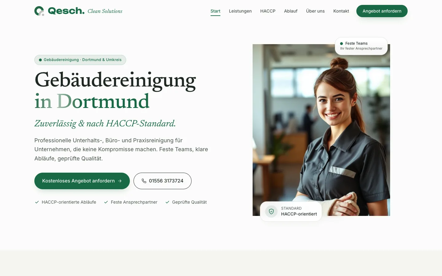 Screenshot der Qesch Website